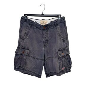 Hollister Mens Cargo Shorts Size 30 Charcoal Gray Grunge Outdoor Y2K Utility